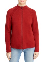 Lafayette 148 New York Raglan Sleeve Zip Cashmere Sweater
