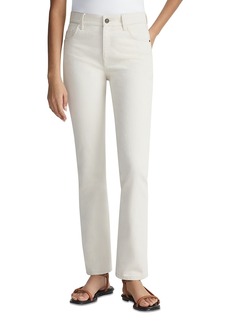 Lafayette 148 New York Reeve High Rise Ankle Straight Jeans in Washed Ecru