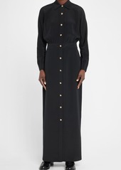 Lafayette 148 New York Rhinestone-Embellished Column Shirtdress