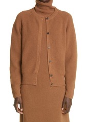 Lafayette 148 New York Rib Cashmere & Wool Cardigan in Toffee at Nordstrom