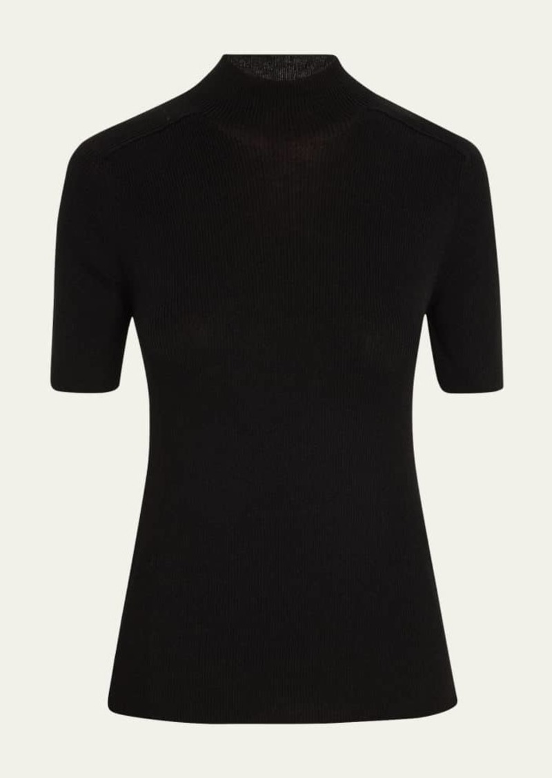 Lafayette 148 New York Ribbed Mock-Neck Sweater