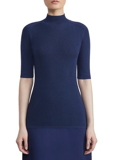 Lafayette 148 New York Ribbed Mock Neck Top