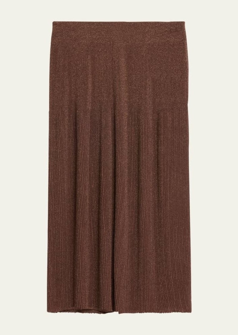 Lafayette 148 New York Ribbed Shimmer Knit Midi Skirt