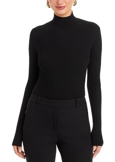 Lafayette 148 New York Ribbed Stand Collar Sweater