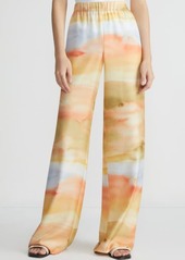 Lafayette 148 New York Riverside Horizon Print Silk Twill Pants