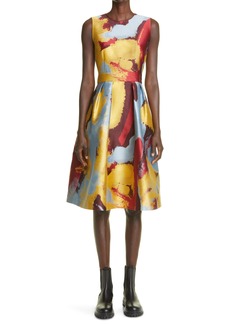 Lafayette 148 New York Rory Jacquard Fit & Flare Dress in Antique Ruby Multi at Nordstrom