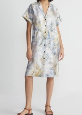 Lafayette 148 New York Sawyer Fern Print Silk Shirtdress