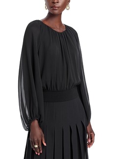 Lafayette 148 New York Scoop Neck Blouson Top