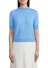 Lafayette 148 New York Short Sleeve Cotton & Silk Sweater