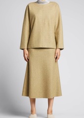 Lafayette 148 New York Sibel Reversible Wool-Cashmere Skirt