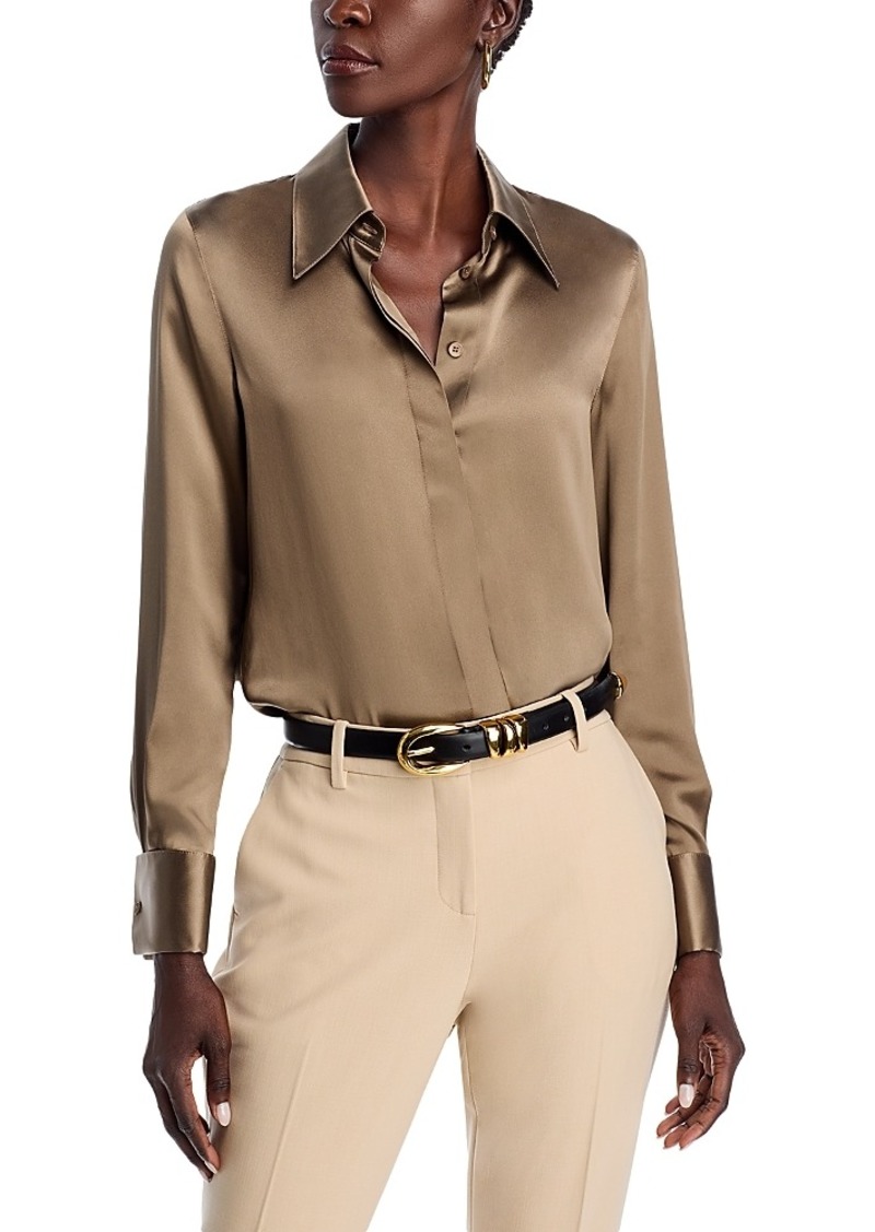 Lafayette 148 New York Silk French Cuff Shirt