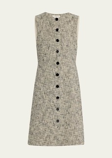 Lafayette 148 New York Sleeveless Button-Down Tweed Midi Dress