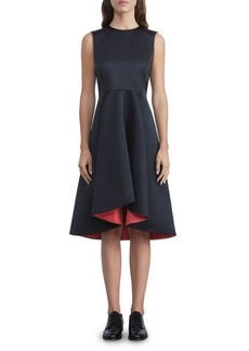 Lafayette 148 New York Sleeveless High-Low Fit & Flare Dress in Black at Nordstrom
