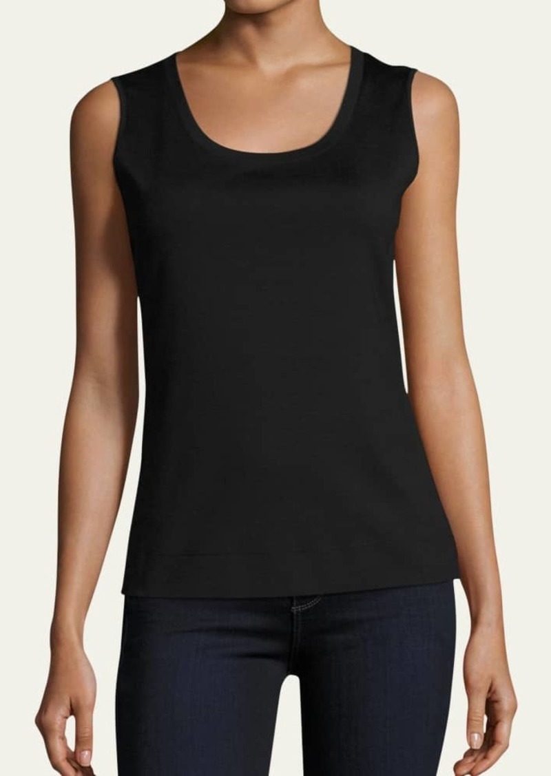 Lafayette 148 New York Stretch Cotton Scoop Neck Tank