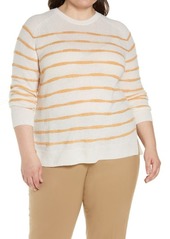 Lafayette 148 New York Stripe Cashmere Blend Sweater