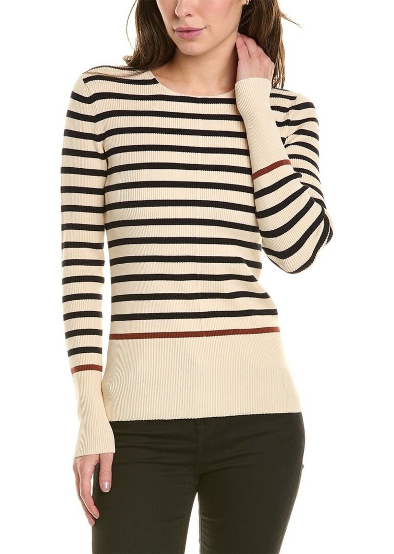Lafayette 148 New York Striped Ribbed Sweater