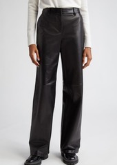 Lafayette 148 New York Sullivan Wide Leg Lambskin Leather Pants