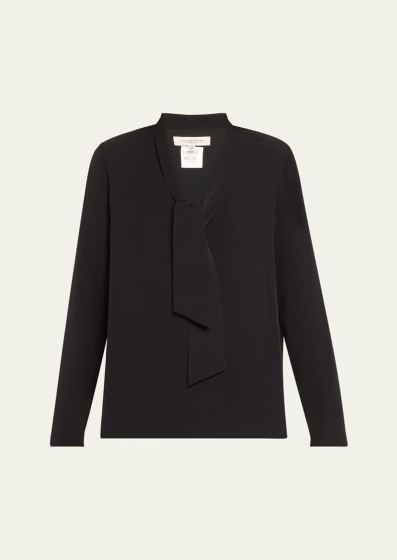 Lafayette 148 New York Tie-Neck Silk Blouse