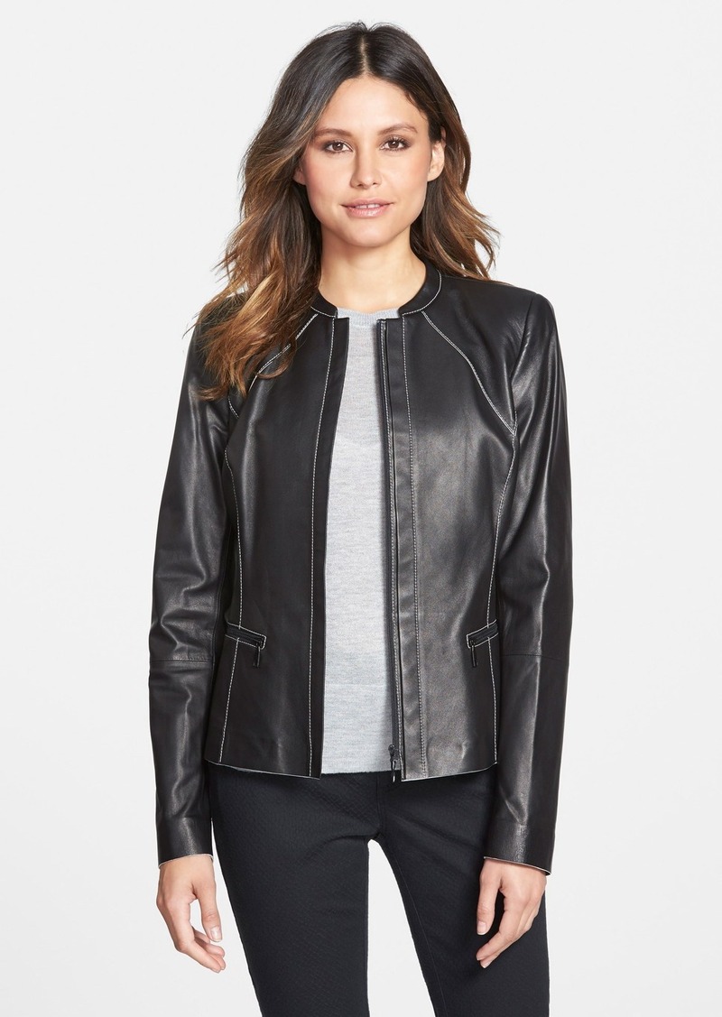 Lafayette 148 Lafayette 148 New York Tissue Weight Lambskin Leather ...