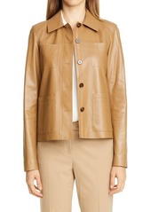 Lafayette 148 New York Tomasa Leather Jacket in Cammello at Nordstrom