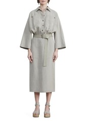 Lafayette 148 New York Whit Linen Shirtdress in Clay at Nordstrom