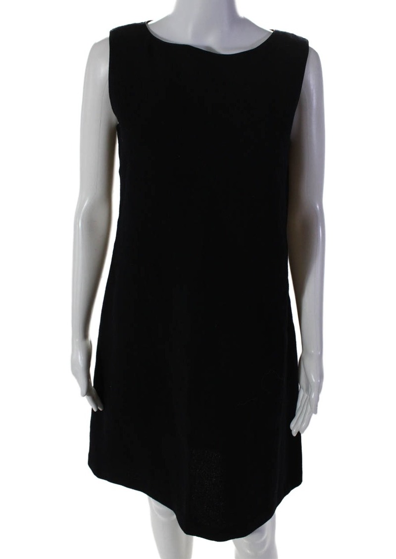 Lafayette 148 New York Womens Geometric Stitched Sleeveless Black