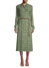 Lafayette 148 Mandalyn Belted Abstract Shirtdress