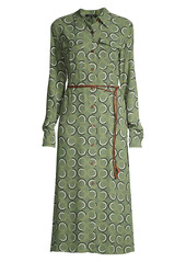 Lafayette 148 Mandalyn Belted Abstract Shirtdress
