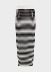 Lafayette 148 Matte Crepe Striped Pull-On Knit Skirt