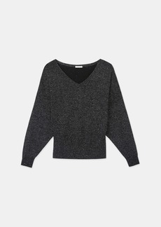 Lafayette 148 Merino Wool-Sequin Silk Blouson Sweater