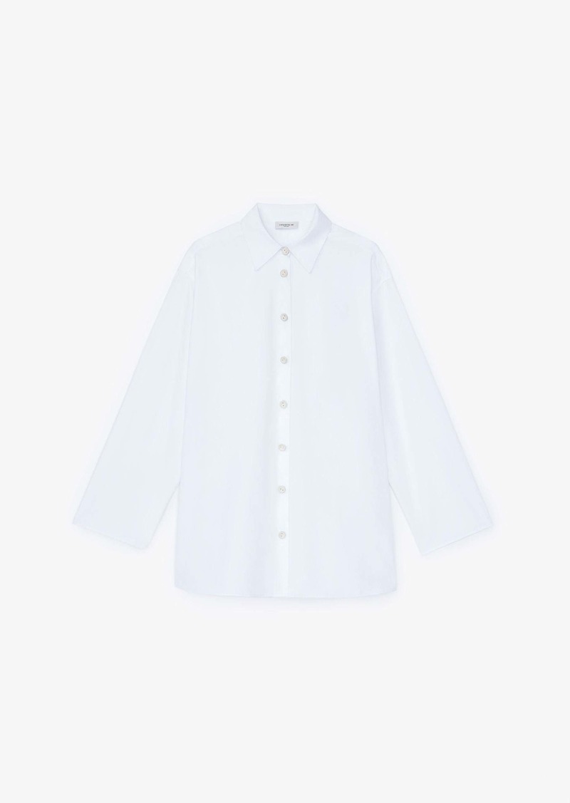 Lafayette 148 Organic Cotton Poplin Oversized Button-Down Shirt