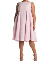 Lafayette 148 Pamina Fit & Flare Knee Length Linen Dress