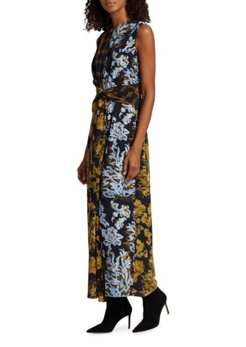 Lafayette 148 Print Twist Front Maxi Dress