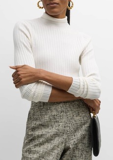 Lafayette 148 Ribbed Stand-Collar Sweater