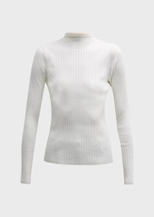 Lafayette 148 Ribbed Stand-Collar Sweater