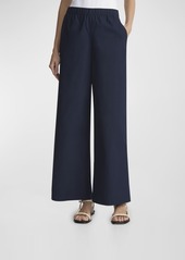 Lafayette 148 Riverside Wide-Leg Organic Cotton Poplin Pants