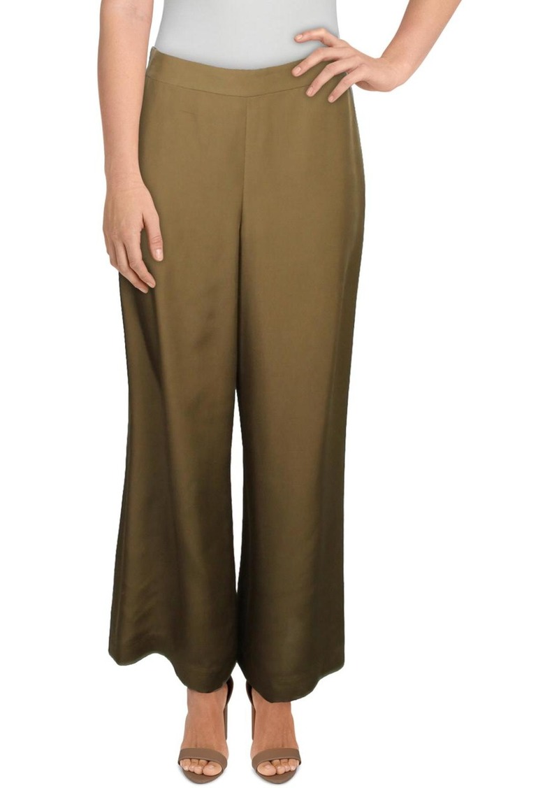 Lafayette 148 Riverside Womens Silk Wide Leg Trouser Pants