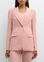 Lafayette 148 Single-Button Finesse Crepe Blazer