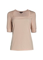 Lafayette 148 Stretch Elbow-Sleeve Top