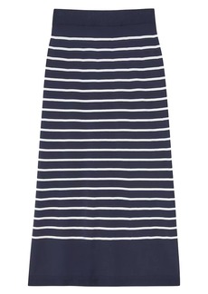 Lafayette 148 Stripe Knit Midi-Skirt