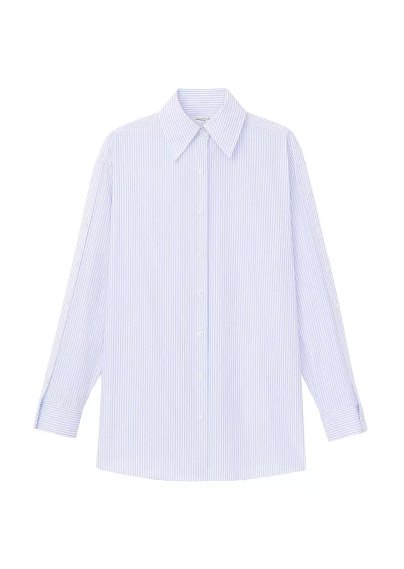 Lafayette 148 Striped Cotton Poplin Oversized Shirt