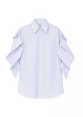 Lafayette 148 Striped Cotton Poplin Oversized Shirt