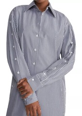 Lafayette 148 Striped Cotton Poplin Oversized Shirtdress