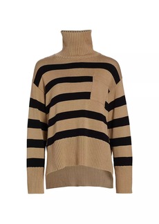 Lafayette 148 Striped Stand Collar Sweater