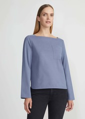 Lafayette 148 Structured Cotton Jersey Pocket Top