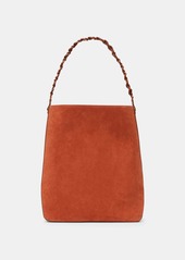 Lafayette 148 Suede & Calfskin Leather 8 Knot Hobo?�?Large
