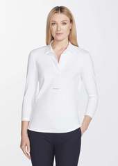 Lafayette 148 Swiss Cotton Rib Magda Top