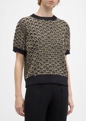 Lafayette 148 Textured Stitch Crewneck Sweater