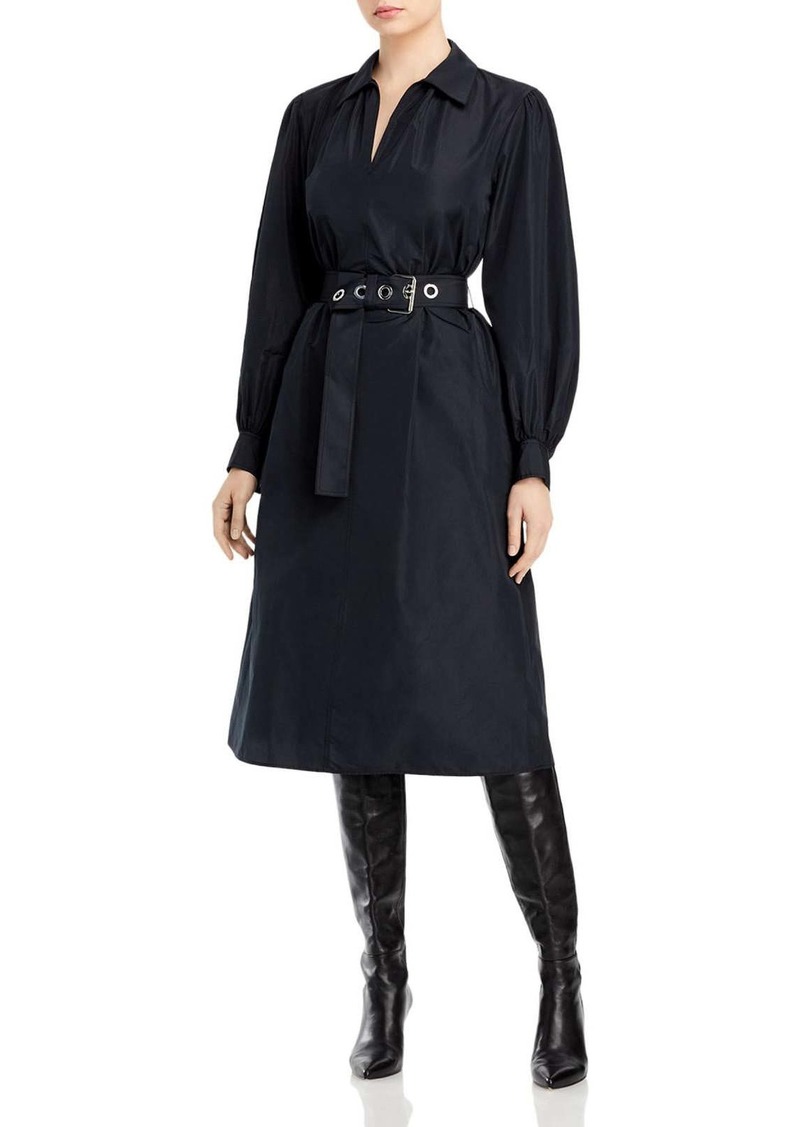 Lafayette 148 Womens Bishop Sleeve Calf Midi Dress