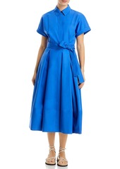 Lafayette 148 Womens Cotton Midi Shirtdress